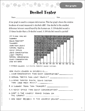 Decibel Tester Bar Graphs Printable Skills Sheets