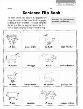 Sentence Turn E-book (What Is a Sentence?) Printable Expertise graphic relating to Printable Flip Book identified as Sentence Switch Reserve (What Is a Sentence?) Printable Competencies