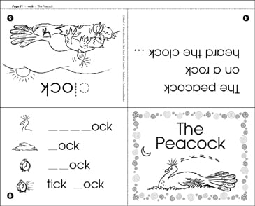 The Peacock Ock Word Family Printable Mini Books