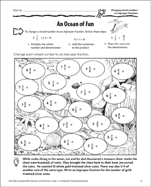 An Ocean of Fun: Changing Mixed Numbers to Improper Fractions ...