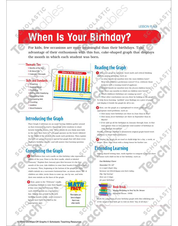 When Is Your Birthday? Fill-in Math Graph | Printable Graphic ...