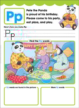 Pp: Letter of the Week | Printable Lesson Plans, Ideas and ...