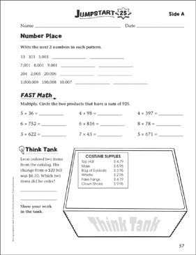 Independent Practice: Grade 4 Math Jumpstart 17 | Printable ...