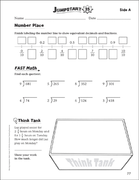 Independent Practice: Grade 4 Math Jumpstart 17 | Printable ...