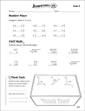 Independent Practice: Grade 4 Math Jumpstart 49 | Printable ...