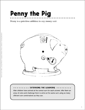 Penny The Pig Money Math Wheel Printable Lesson Plans