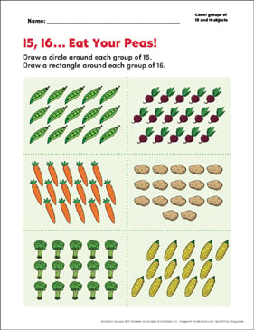 Peas Math Worksheet Product Detail Page
