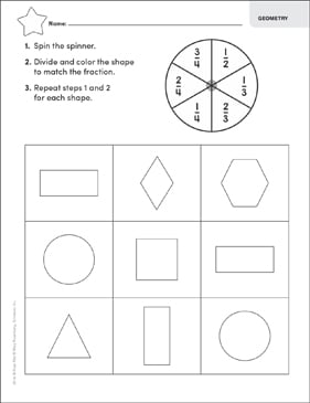 Match My Fraction Shapes: Write & Draw Math | Printable ...