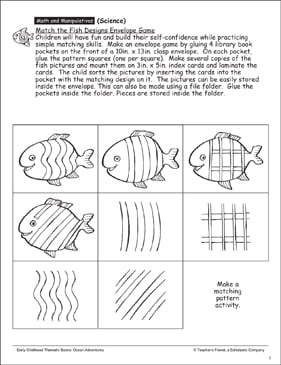 match the fish game ocean math activity printable games and puzzles lesson plans and ideas