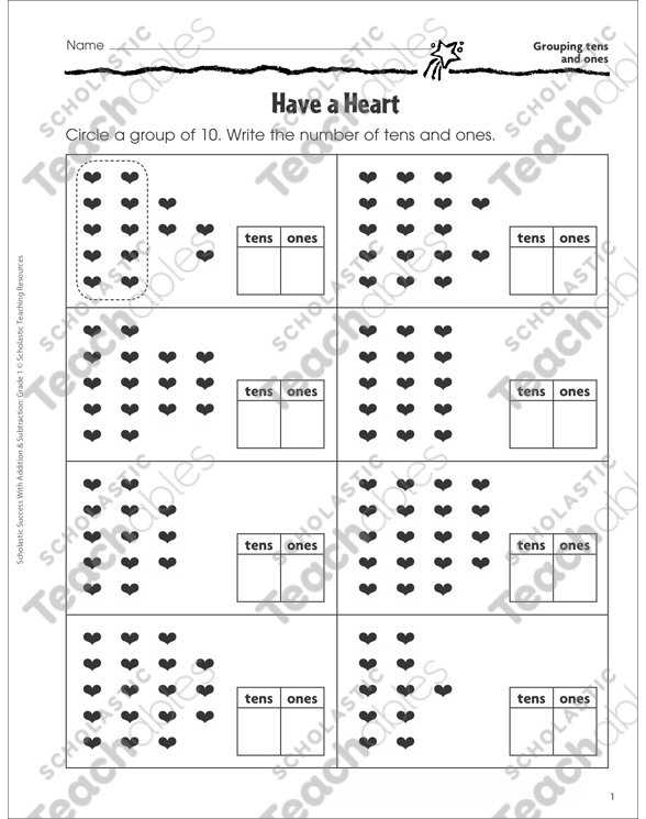 Have a Heart (Grouping Tens and Ones) | Printable Skills Sheets
