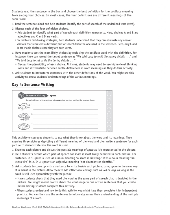 Crash Multiple Meaning Word Printable Lesson Plans, Ideas and Skills