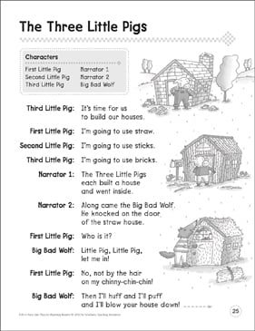 three little pigs story printable