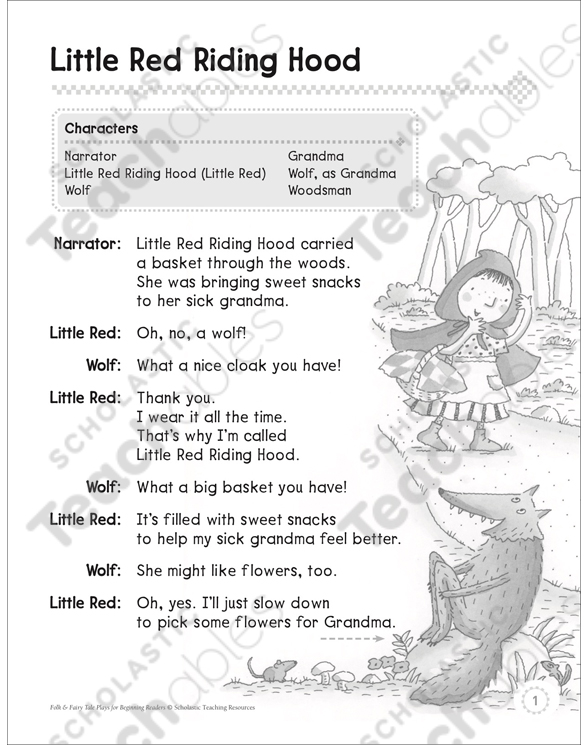 Little Red Riding Hood A Beginning Reader Play Printable Texts