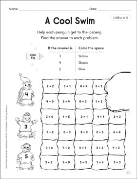 Under the Sea (Subtracting From 5): Math Puzzle | Printable Under the Sea (Subtracting From 5): Math Puzzle | Printable