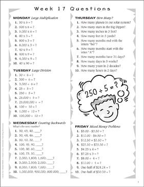 Fast & Fun Mental Math: Week 17 Questions | Printable Lesson ...