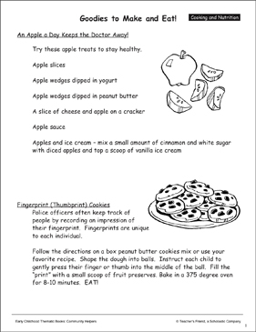 Goodies to Make and Eat: Community Helper Recipes | Printable ...