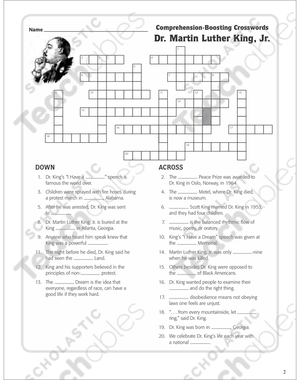 Wiki Pedia Martin Luther King Day Martin Luther King Jr Day Crossword 