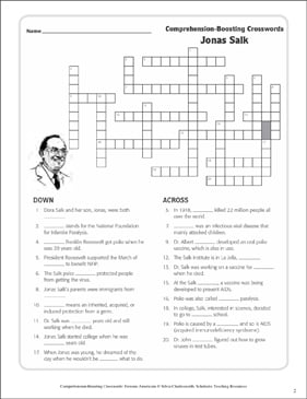 Jonas Salk: Text & Crossword Puzzle | Printable Crossword ... Jonas Salk: Text & Crossword Puzzle | Printable Crossword ...