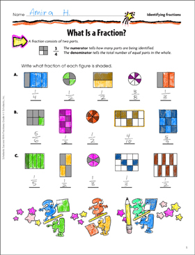 what is a fraction identifying fractions printable skills sheets