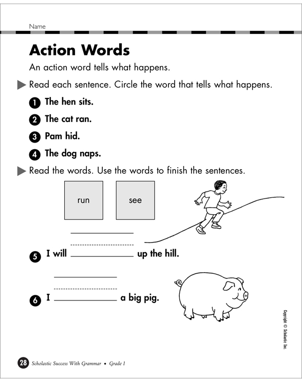 action-words-part-1-grade-1-printable-skills-sheets
