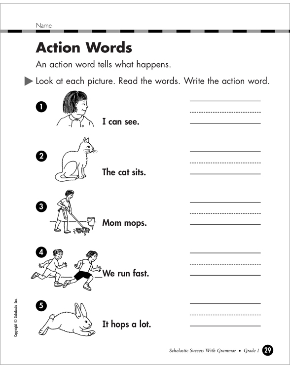 Action Words Worksheet For Grade 1 Pdf Verbs Worksheet Rezfoods 
