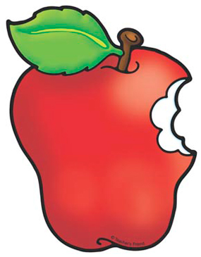 red apple with bite clip art