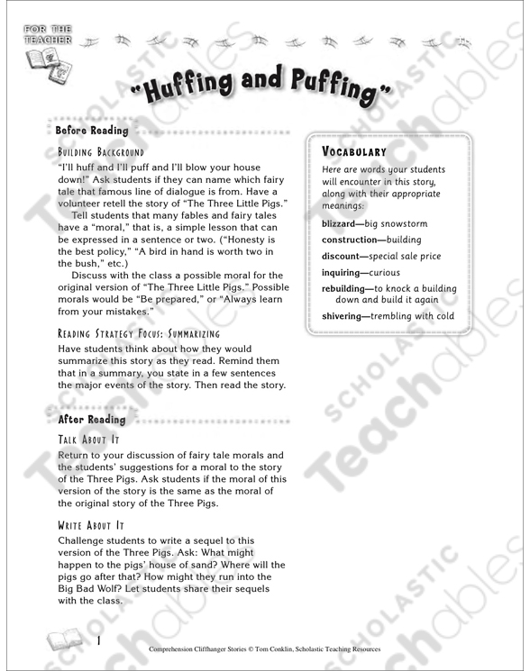 Huffing & Puffing: Comprehension Cliffhanger Story ...