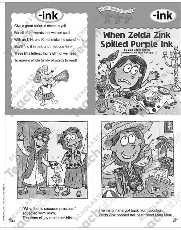 Zelda Zink Spilled Purple Ink: Word Family Tale | Printable Mini-Books