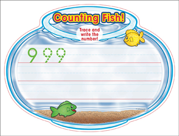 Counting Fish!: Trace and Write the Numeral 4 | Printable Skills