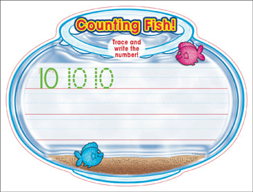 Counting Fish!: Trace and Write the Numeral 10 | Printable Skills Sheets