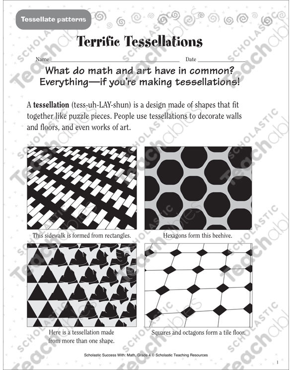 terrific tessellations tessellations patterns printable skills sheets craftivities