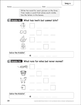Long O Solve The Riddle Phonics Printable Skills Sheets Games And Puzzles