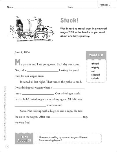 Cloze Passages For Grade 1 Josephine Wilsons Reading Worksheets