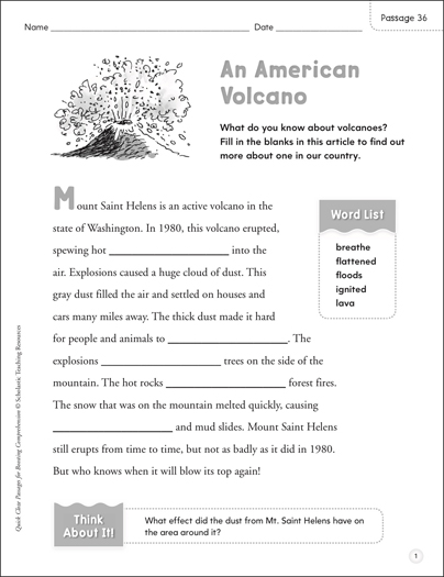 All About Volcanoes Worksheet Education Com Free Printables For 