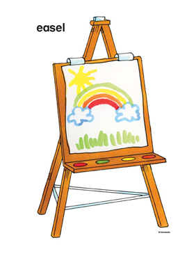 Easel With Rainbow Drawing  Printable Clip Art and Images