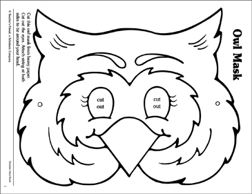 owl mask template printable