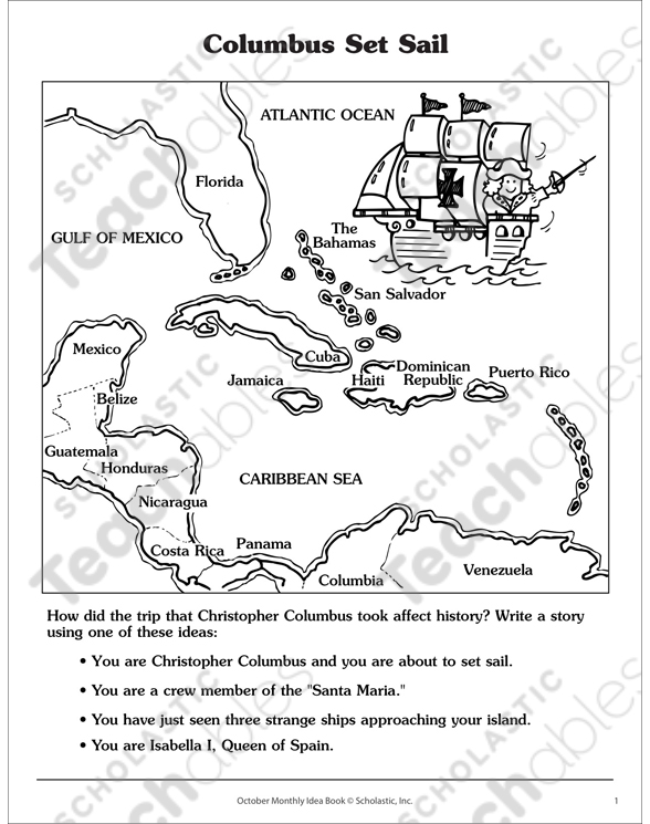 Christopher Columbus Set Sail | Printable Skills Sheets