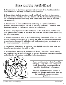 fire safety activities printable lesson plans and ideas skills sheets