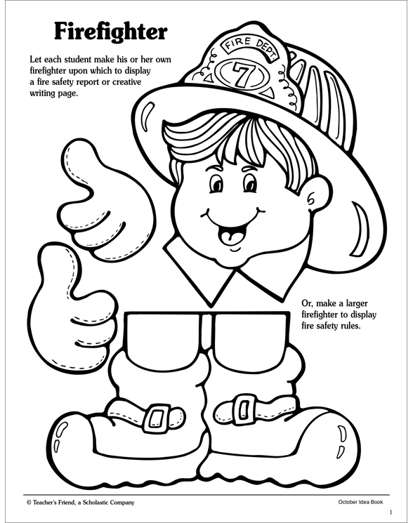 Firefighter Pattern Printable Arts, Crafts and Bulletin Boards