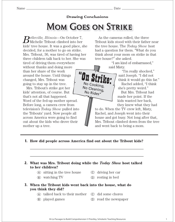 essay of mother goes on strike