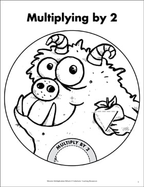Multiplying by 2: Monster Math Wheel and Quiz | Printable ...
