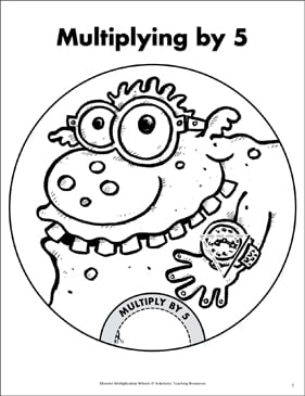 Multiplying by 5: Monster Math Wheel and Quiz | Printable ...