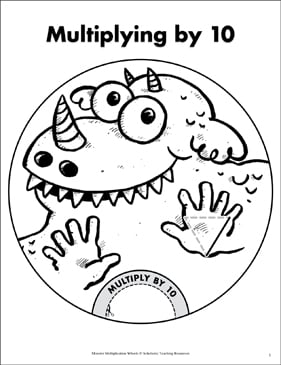 Multiplying by 10: Monster Math Wheel and Quiz | Printable ...