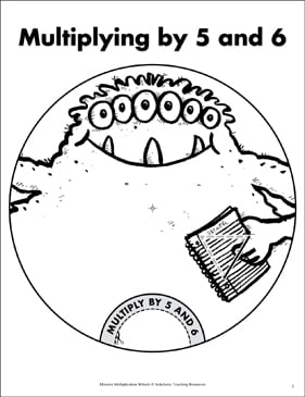 Multiplying by 5 and 6: Monster Math Wheel & Quiz | Printable ...