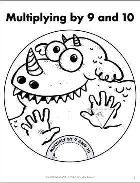 Multiplying by 9 and 10: Monster Math Wheel & Quiz ...