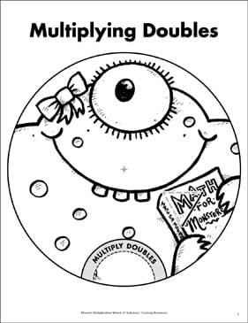 Multiplying Doubles: Monster Math Wheel | Printable Research ...