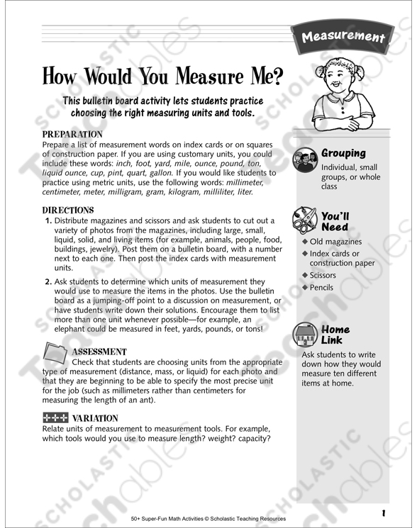 How Would You Measure Me?: Measurement Activity | Printable ...