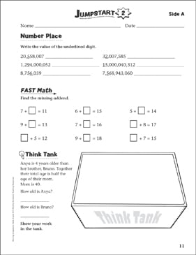 Independent Practice: Grade 5 Math Jumpstart 2 | Printable ...