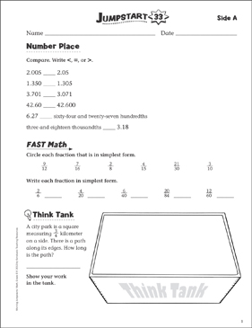 Independent Practice: Grade 5 Math Jumpstart 24 | Printable ...