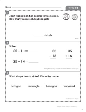 2nd Grade Daily Math Starters: Week 22 | Printable Skills Sheets